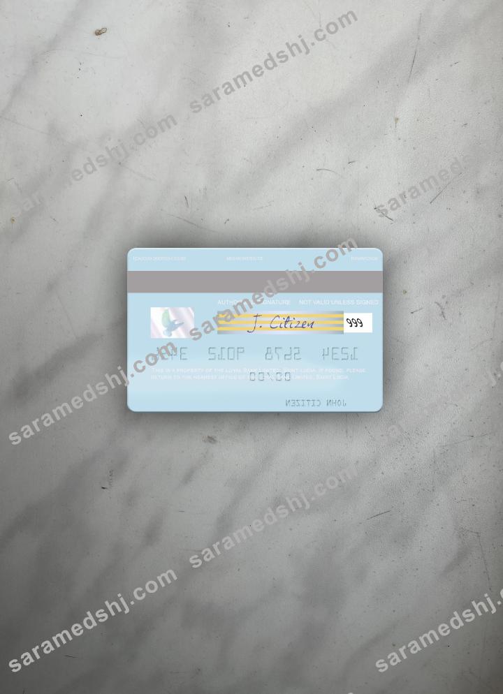 Saint Lucia Loyal Bank Limited visa debit card photolook back